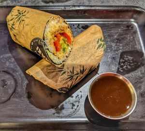 Hoisin duck sushi burrito (8/10) at Happy Maki in Brighton