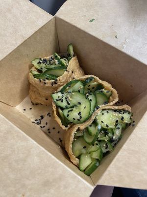 Loaded Satay Pockets  at Happy Maki in Brighton