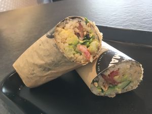 BLT vegan burrito  at Happy Maki in Brighton