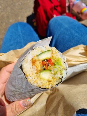 Hoisin duck sushi burrito at Happy Maki in Brighton
