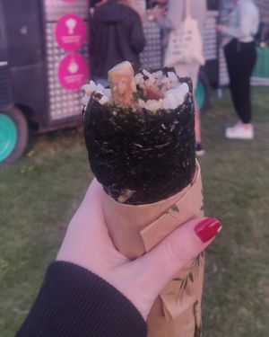 Mock duck burrito  at Happy Maki in Brighton