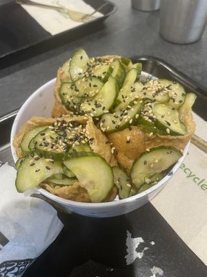 Sarah pockets - the cucumber salad is amazing  at Happy Maki in Brighton