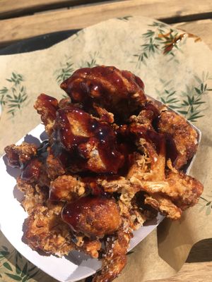 Cauliflower popcorn with teriyaki saus at Happy Maki in Brighton