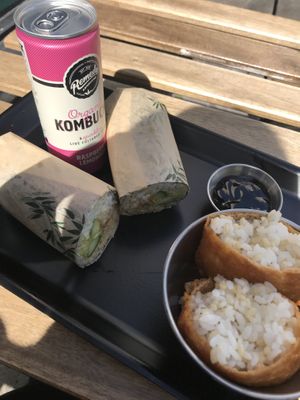 hoison “duck” roll and tofu rice pockets at Happy Maki in Brighton