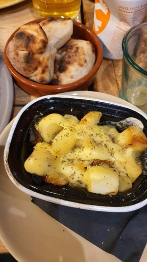 Cheesey rosemary potatoes at Purezza in Brighton