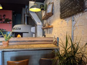 Wood fired pizza oven at Purezza in Brighton