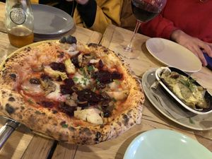 Beetroot on pizza and it was amazing   at Purezza in Brighton