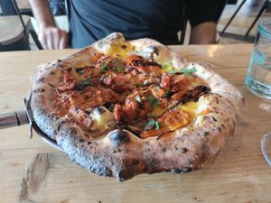 Pulled pork with sweet balsamic at Purezza in Brighton