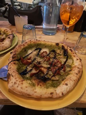 Pesto pizza at Purezza in Brighton