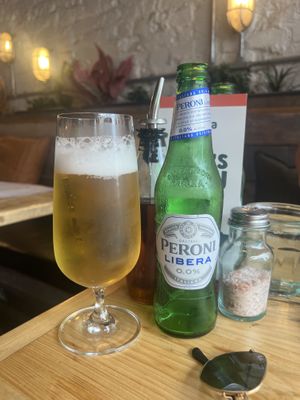 Non-alcoholic beer  at Purezza in Brighton