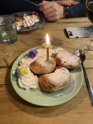 Mine pie dough balls for my birthday (Christmas special)  at Purezza in Brighton