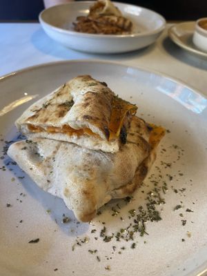 Smoked salmon and cream cheese ciabatta   at Purezza in Brighton