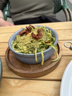 Pesto Zucchini noodles  at Purezza in Brighton