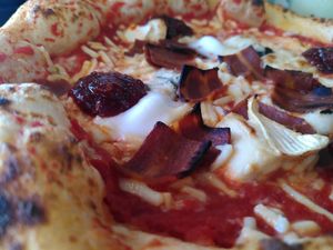 Four cheese pizza at Purezza in Brighton