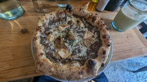 Truffle pizza at Purezza in Brighton