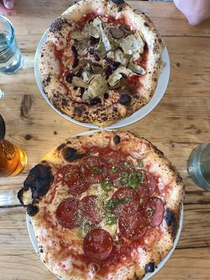 Pepperoni & agave / four seasons pizzas  at Purezza in Brighton
