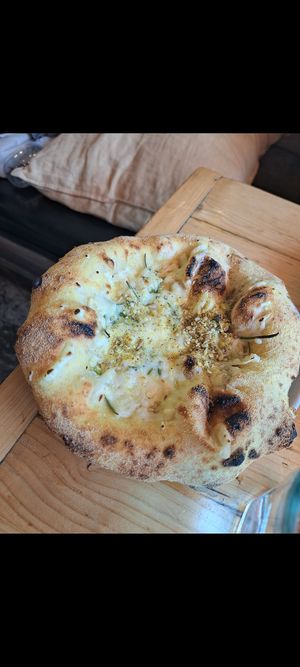 Garlic bread sourdough at Purezza in Brighton
