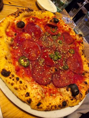 Pepperoni & Agave - no vegan cheese at Purezza in Brighton