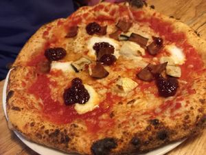 Four cheese pizza at Purezza in Brighton