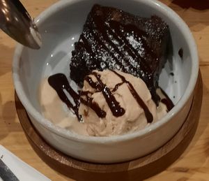 Salted Caramel Brownie with Honeycomb Gelato at Purezza in Brighton