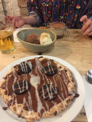 Oreo pizza, tirimasu, and ice cream :D at Purezza in Brighton