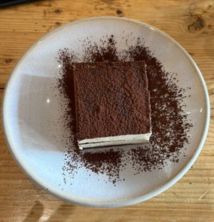 vegan tiramisu  at Purezza in Brighton