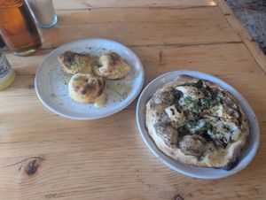 Lunch deal with dough balls and truffle pizza at Purezza in Brighton