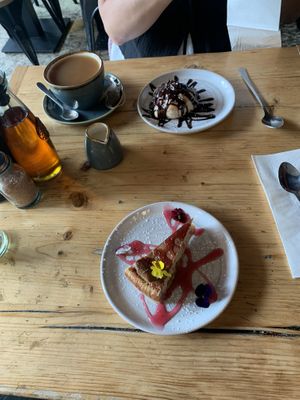 Gf cheesecake & Nutella doughball   at Purezza in Brighton