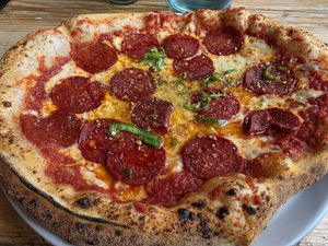 Pepperoni pizza. at Purezza in Brighton