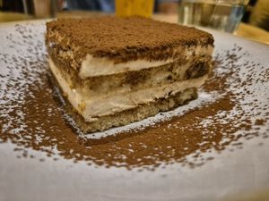 Delicious vegan tiramasu at Purezza in Brighton