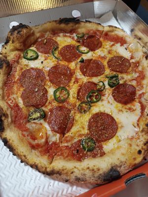 Pepperoni & agave pizza at Purezza in Brighton