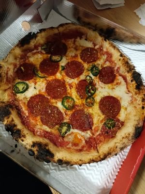 Pepperoni pizza at Purezza in Brighton