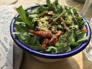 Side dish salad om nom at Purezza in Brighton