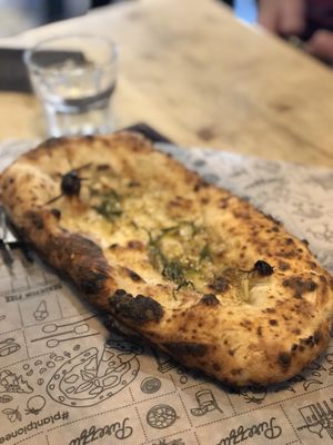 Garlic bread at Purezza in Brighton