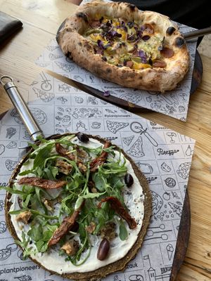 Amazing pizzas and the profit from one of them goes to a charity which takes care of the farm animals 💕 at Purezza in Brighton