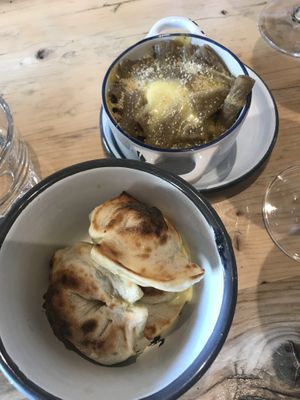 Cheesy doughballs and Mac & cheese  at Purezza in Brighton