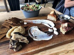 Raw vegan cheese board - so yummy!  at Purezza in Brighton