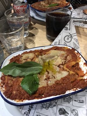Vegan lasagne  at Purezza in Brighton