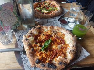 Pizzas and fresh juice at Purezza in Brighton