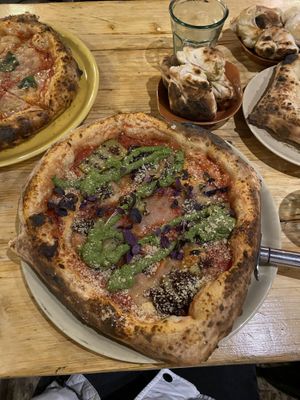 Pesto pizza  at Purezza in Brighton