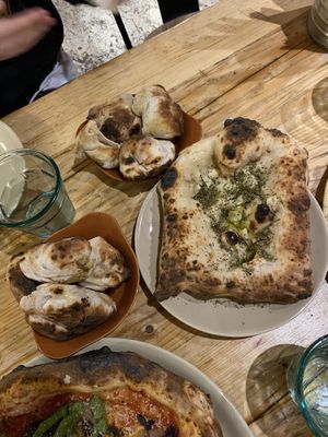 Cheesy dough balls and garlic bread at Purezza in Brighton