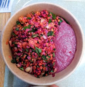 Pink Energy Salad (vegan) at CDG- EXKi - T2E in Roissy-en-france