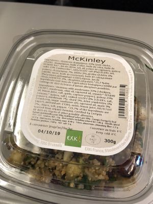 McKinley Quinoa Salad: Cranberries, Mushrooms, Onions, Celery & Mushroom Hummus at CDG - EXKi - T2D in Roissy-en-france