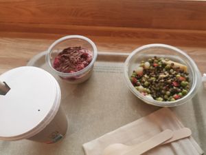 Salad and dessert. W la france at CDG - EXKi - T2F in Roissy-en-france