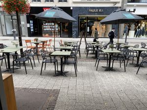 Outside terrace at EXKi - Grand Rue in Luxembourg City