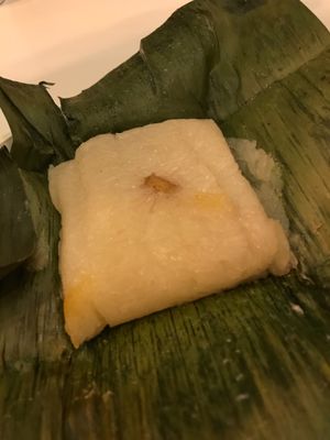 Sweet sticky rice with red bananas  at Doi Moi in Washington