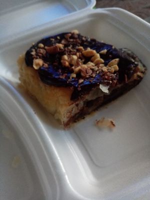 Makowiec (Poppy cake) on Puff pastry with chocolate at Pomylone Gary in Lublin