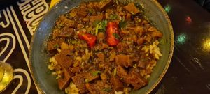 Saitan with Brown Rice at Veggic in Plovdiv