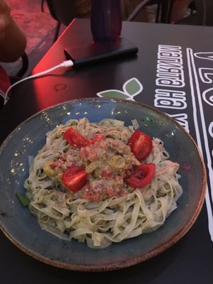 Rice noodles pesto, absolutely incredible, for sure one of the best pastas I had, no words!   at Veggic in Plovdiv