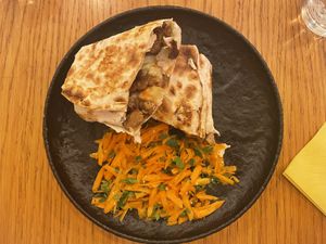 Wrap with seitan and Russian salad  at Veggic in Plovdiv